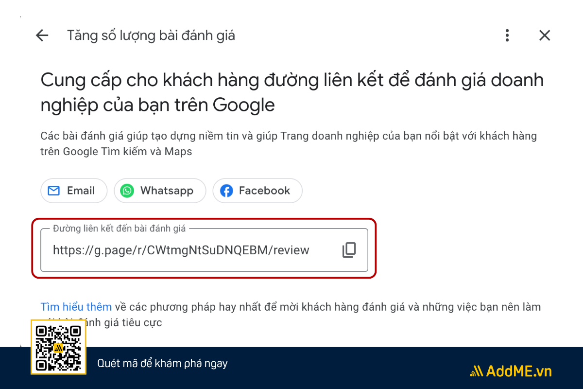 cach tao ma qr cho danh gia google review7 CÁCH TẠO MÃ QR CHO BÀI ĐÁNH GIÁ GOOGLE REVIEW - HƯỚNG DẪN TỪ A-Z