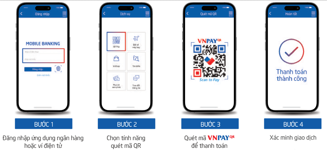 Hướng dẫn thanh toán qua tính năng QR Pay/VNPAY-QR